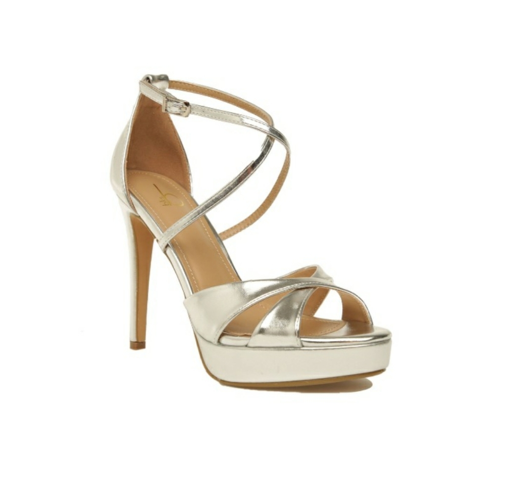 Women Open Toe Silver High Platform Heel